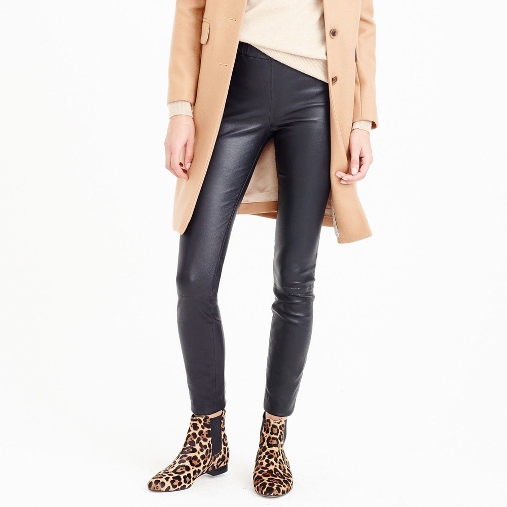 J.Crew Collection Black Leather Leggings Pants